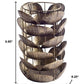 10" Bronze Distressed Botanical Leaf Metal Tabletop Hurricane Candle Holder