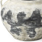 15" Black And White Ombre Ceramic Amphora Floor Vase