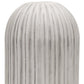 16" Gray And White Striped Ceramic Cylinder Floor Vase