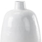 32" White And Beige Color Block Ceramic Round Floor Vase