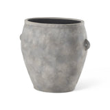 24" Gray Ceramic Amphora Floor Vase