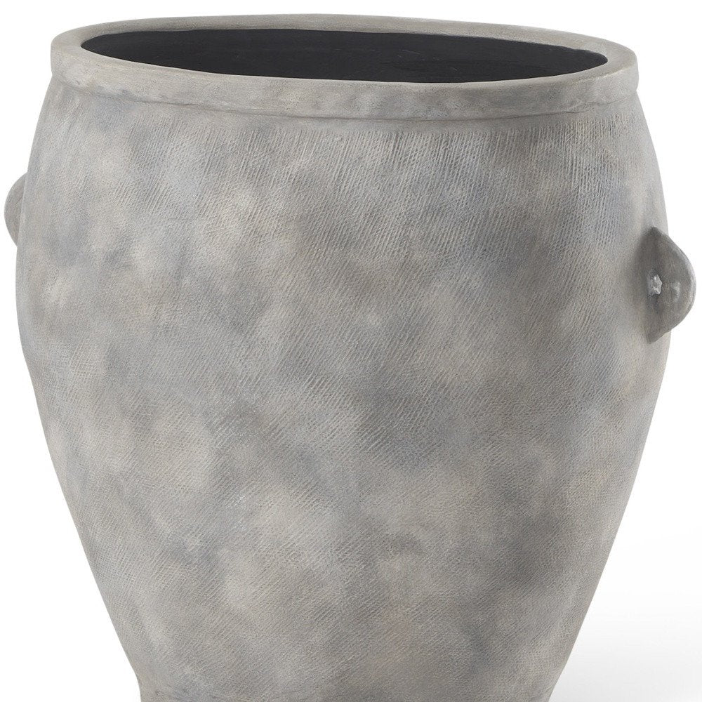 24" Gray Ceramic Amphora Floor Vase