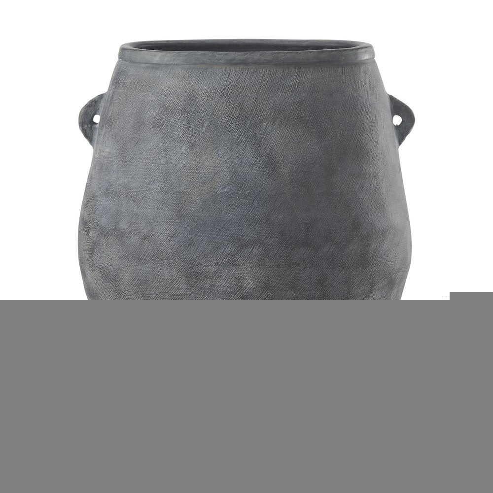 32" Gray Ceramic Amphora Floor Vase