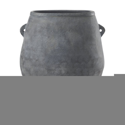 32" Gray Ceramic Amphora Floor Vase