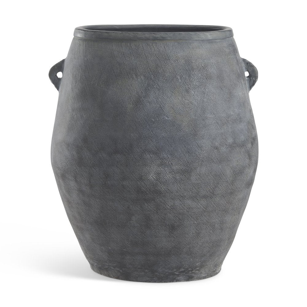 32" Gray Ceramic Amphora Floor Vase