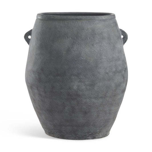32" Gray Ceramic Amphora Floor Vase