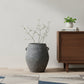 32" Gray Ceramic Amphora Floor Vase