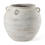 22" Cream Ceramic Amphora Floor Vase
