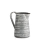 8" Gray And White Striped Metal Tapered Jug Vase