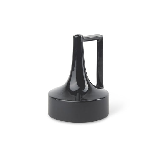 8" Black Ceramic Jug Vase