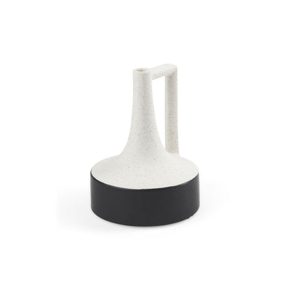 8" Black And White Ombre Ceramic Jug Vase
