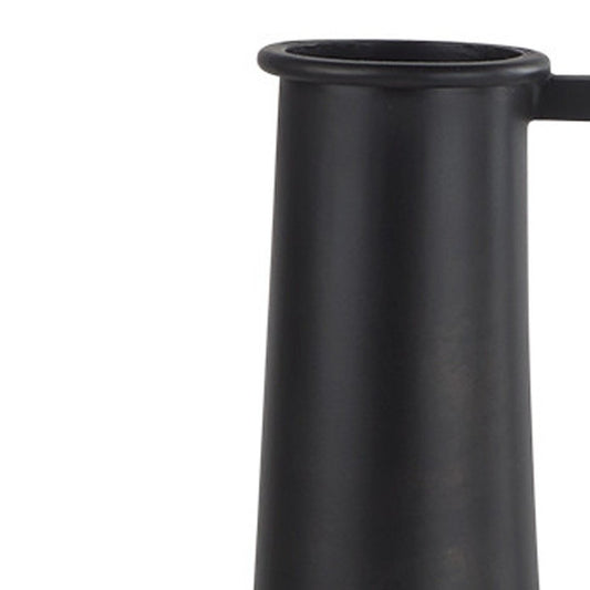 14" Black Metal Jug Vase