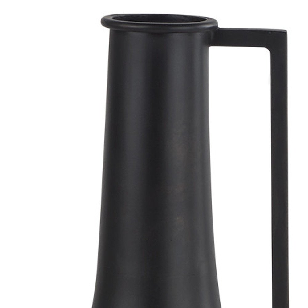 14" Black Metal Jug Vase