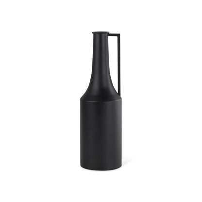 18" Black Metal Jug Vase