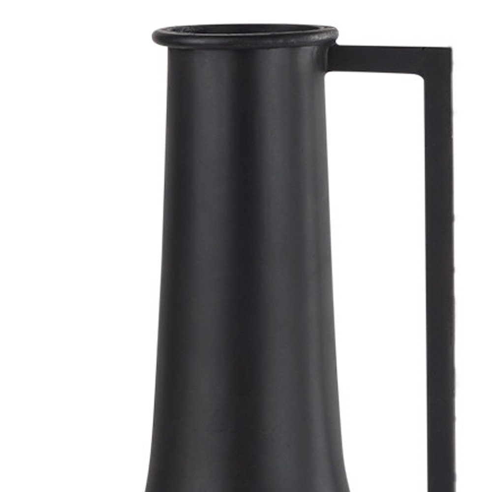 18" Black Metal Jug Vase