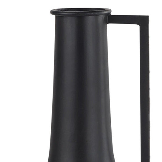 18" Black Metal Jug Vase
