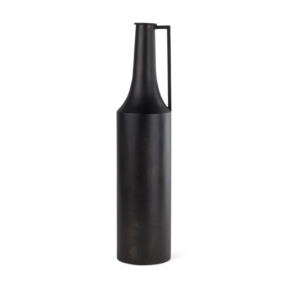 24" Black Metal Jug Vase