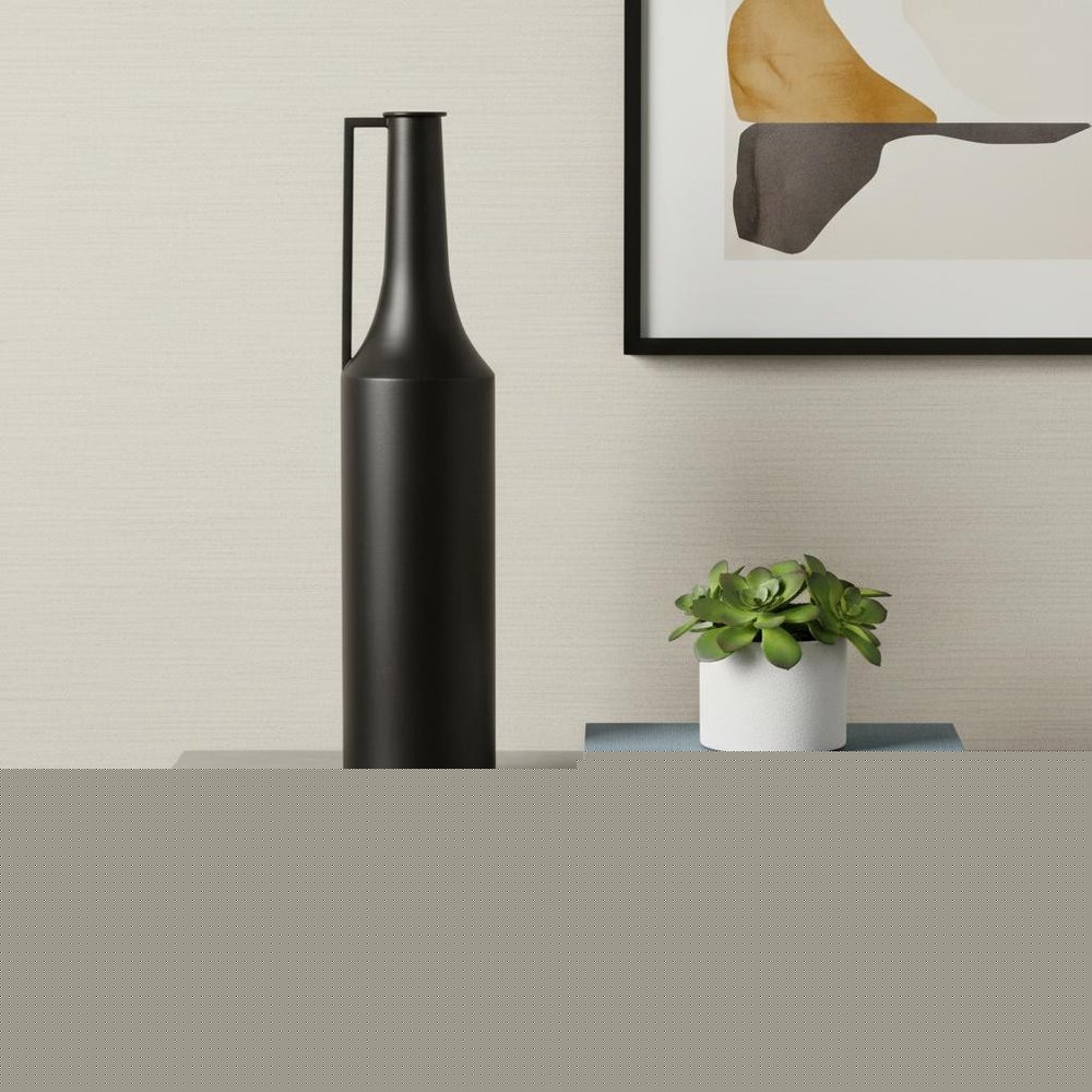 24" Black Metal Jug Vase