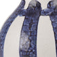 10" White And Blue Abstract Amphora Ceramic Jug Vase