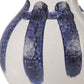 10" White And Blue Abstract Amphora Ceramic Jug Vase
