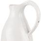 14" White And Beige Ombre Bud Ceramic Jug Vase