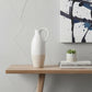 14" White And Beige Ombre Ceramic Bud Jug Vase