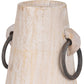 7" Light Brown Solid Wood Cylinder Jug Vase