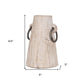 10" Light Brown Solid Wood Cylinder Jug Vase
