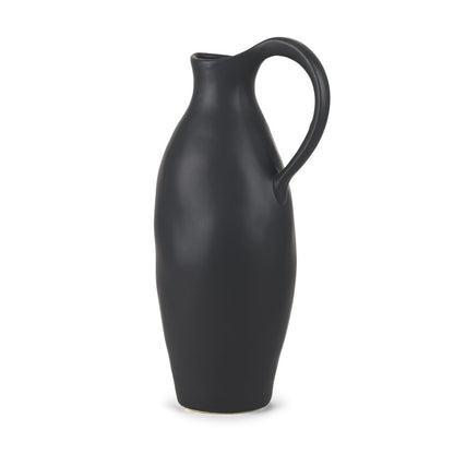 15" Black Ceramic Bud Jug Vase