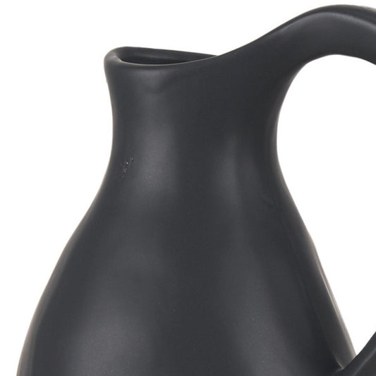 15" Black Bud Ceramic Jug Vase