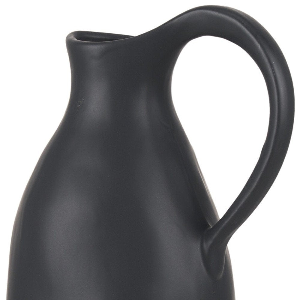 15" Black Bud Ceramic Jug Vase
