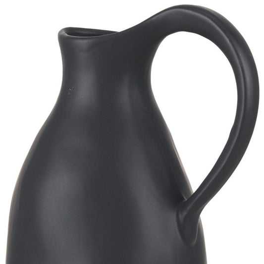 15" Black Ceramic Bud Jug Vase
