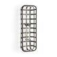17" Black And Clear Glass Bottle And Metal Wall Vase