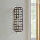 17" Black And Clear Glass Bottle And Metal Wall Vase