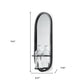 19" Black And Clear Glass Bottle Metal And Mirrored Glass Oval Wall Vase