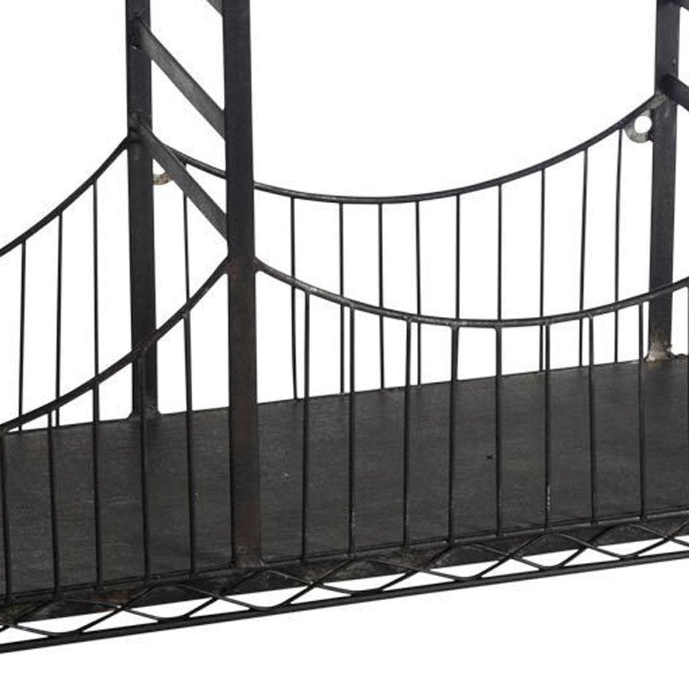 12" Black Metal Novelty Wall Mounted Accent Shelf