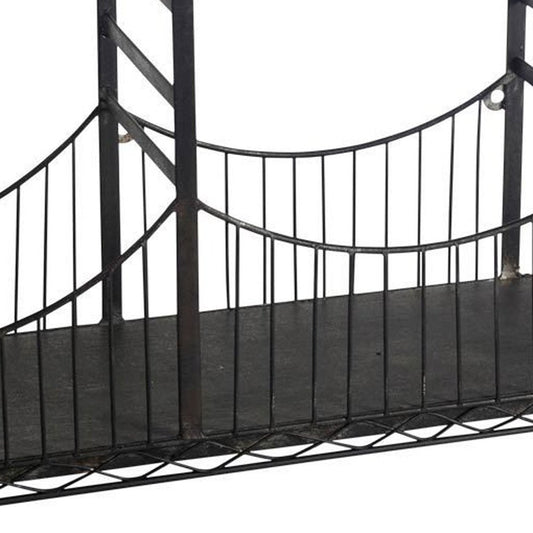 12" Black Metal Novelty Wall Mounted Accent Shelf