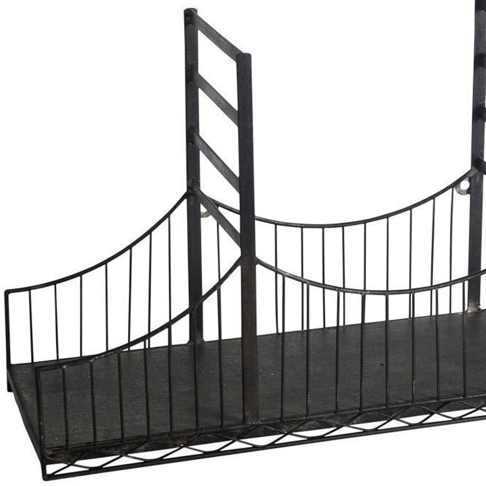 12" Black Metal Novelty Wall Mounted Accent Shelf