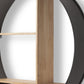 36" Black And Brown Metal And Wood Circular Multi Tier Shelf
