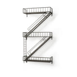21" Gunmetal Gray Metal Novelty Wall Mounted Accent Shelf