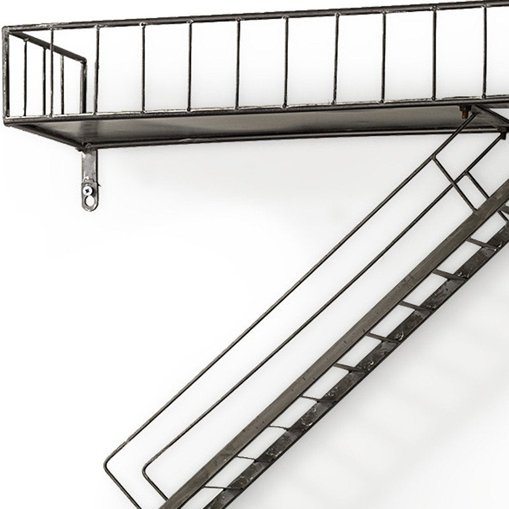 21" Gunmetal Gray Metal Novelty Wall Mounted Accent Shelf