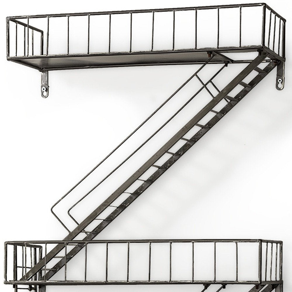 21" Gunmetal Gray Metal Novelty Wall Mounted Accent Shelf