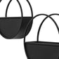 Set of Two Black Metal Round Hanging Planters