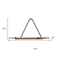 Set Of Three Black And Brown Metal And Solid Wood Triangle Wall Mounted Accent Shelves