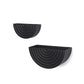 Set of Two Black Metal Geometric Half Moon Wall Planters