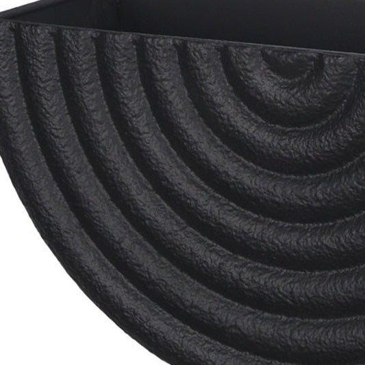 Set of Two Black Metal Geometric Half Moon Wall Planters