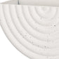 Set of Two White Metal Geometric Half Moon Wall Planters