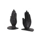 Set of Two Antiqued Bronze Cast Iron Praying Hands Decorative Bookends