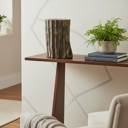 7" Brown Resin Abstract Decorative Keepsake Box