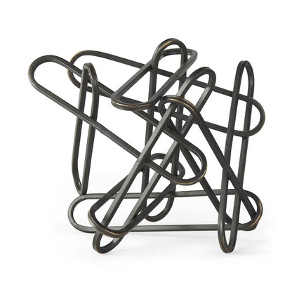 12" Black Metal Abstract Tabletop Sculpture